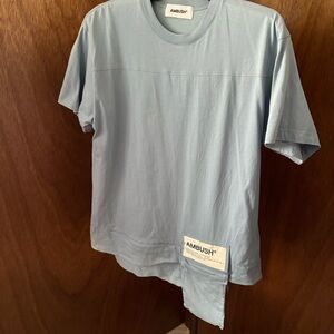 AMBUSH sz S Waist Pocket Tshirt Light Blue Jersey Shirt Short Sleeve
